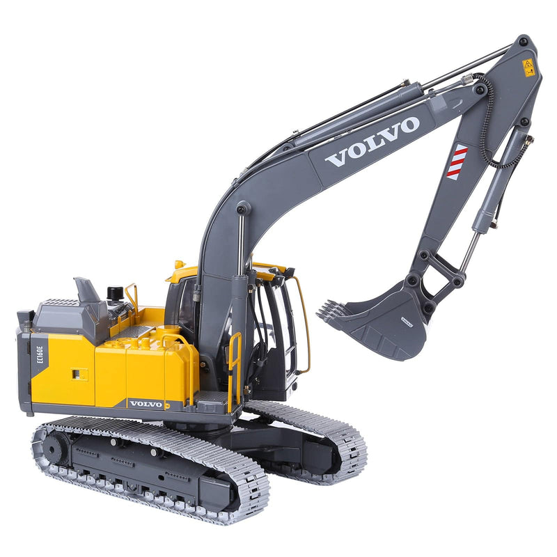 E111-003 1/14 2.4G Remote Control Hydraulic Excavator Engineering Construction Vehicle Model Toy - RTR Version Yellow - stirlingkit