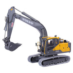 E111-003 1/14 2.4G Remote Control Hydraulic Excavator Engineering Construction Vehicle Model Toy - RTR Version Yellow - stirlingkit