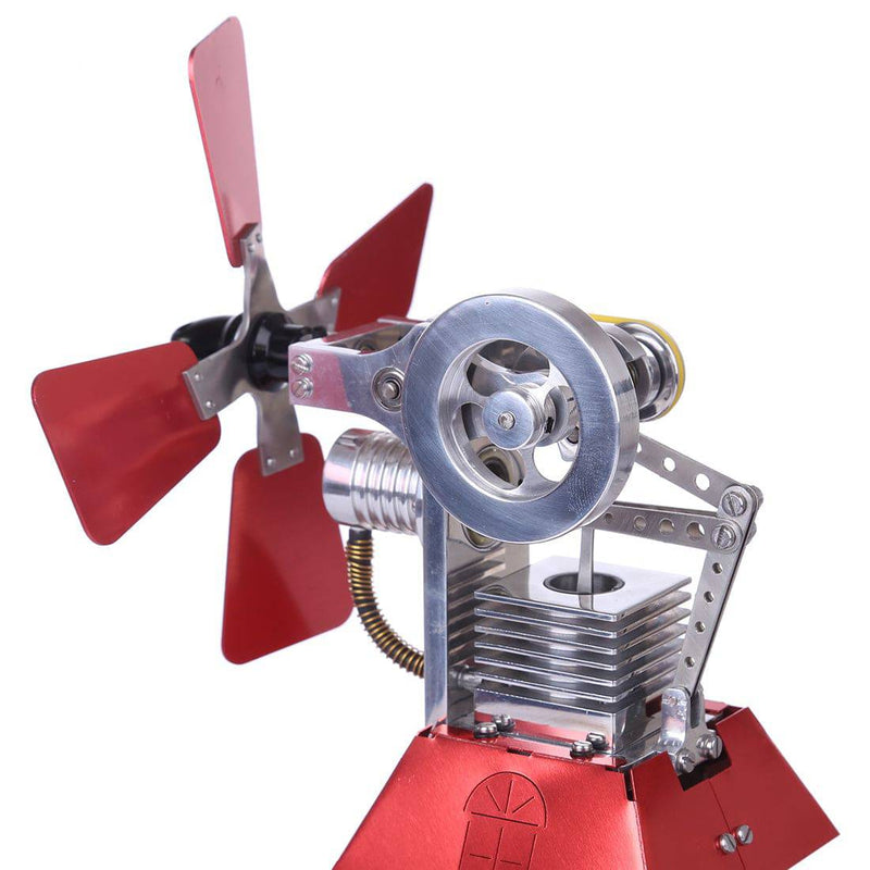 Stirling Engine Model Windmill Fan Cabin Shape Creative External Combustion Engine Kit - stirlingkit