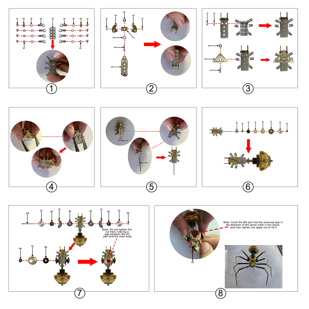 Exquisite Mechanical Insect Assembly Model Week Series Christmas Gift Set - stirlingkit