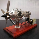 16 Cylinder Upgraded Stirling Engine Model Quartz Glass Hot Air Creative Motor Engine Generator - stirlingkit