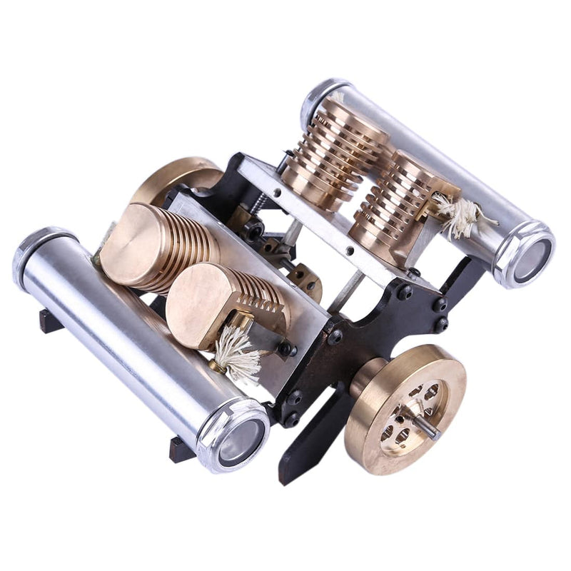 Stirling Engine Kit V-shape Four-cylinder Vacuum Suction v4 Engine Model Toy - stirlingkit