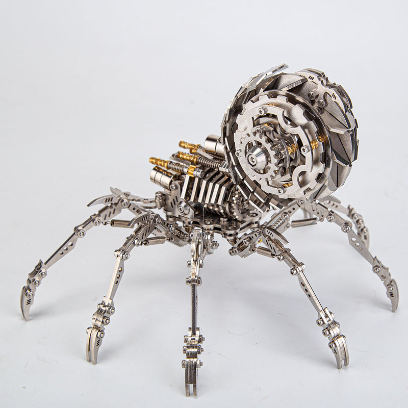 203PCS DIY Mini 3D Metal Spider Beast with Led Light Model Building Kit Toys - stirlingkit