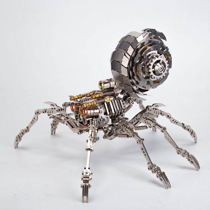203PCS DIY Mini 3D Metal Spider Beast with Led Light Model Building Kit Toys - stirlingkit