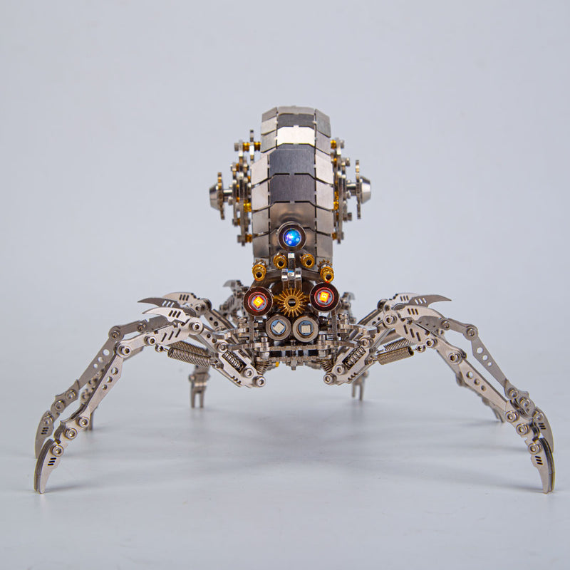 203PCS DIY Mini 3D Metal Spider Beast with Led Light Model Building Kit Toys - stirlingkit