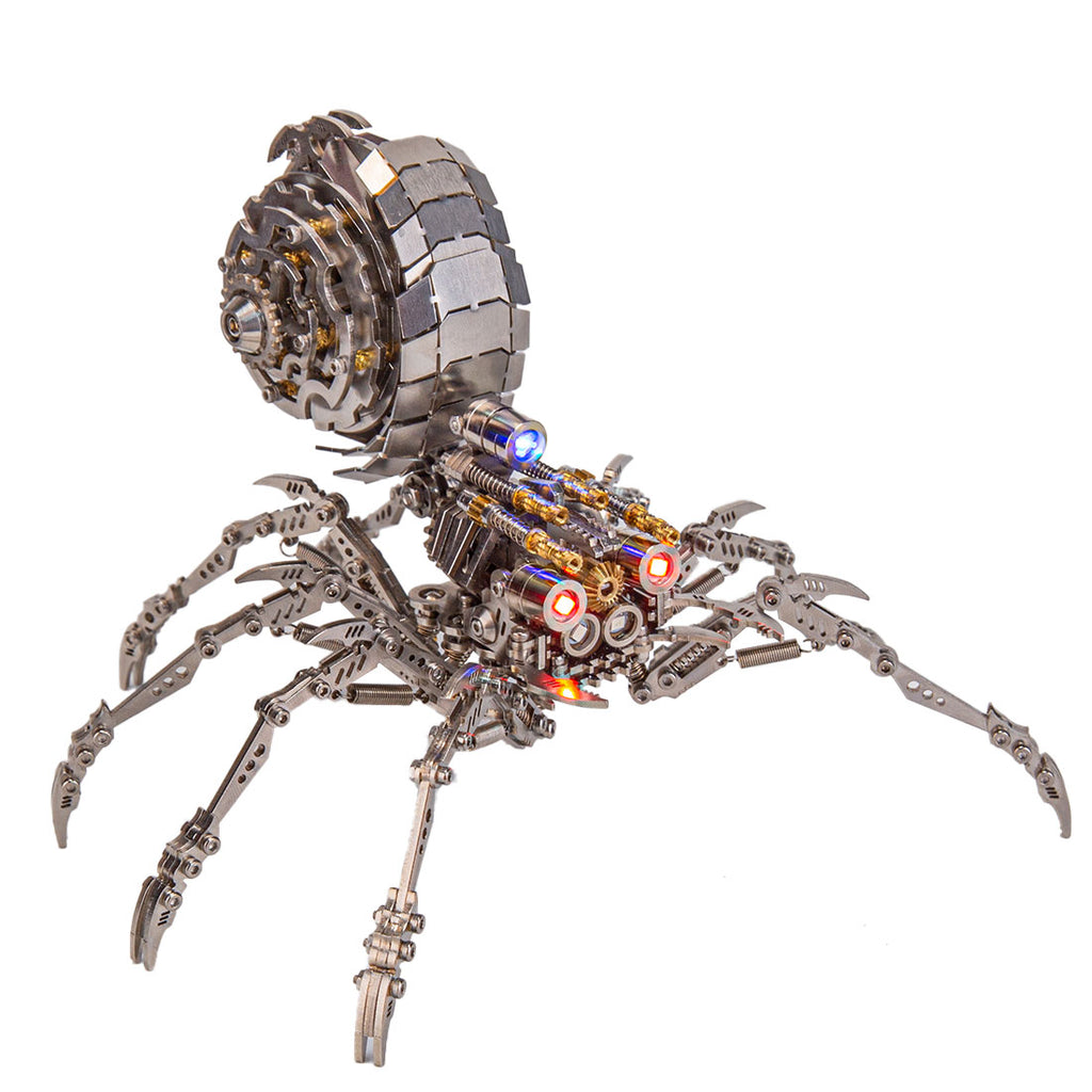 203PCS DIY Mini 3D Metal Spider Beast with Led Light Model Building Ki ...