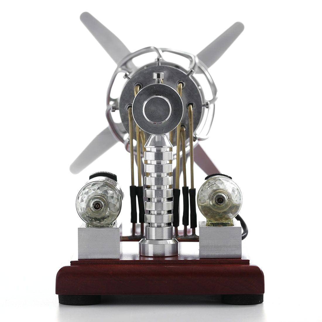 Newest Version 16 Cylinder Dual Fuel Bottle Hot Air Motor Generator Creative Stirling Engine Model Toy - stirlingkit
