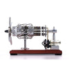 Newest Version 16 Cylinder Dual Fuel Bottle Hot Air Motor Generator Creative Stirling Engine Model Toy - stirlingkit