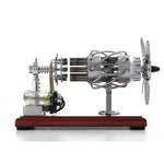 Newest Version 16 Cylinder Dual Fuel Bottle Hot Air Motor Generator Creative Stirling Engine Model Toy - stirlingkit