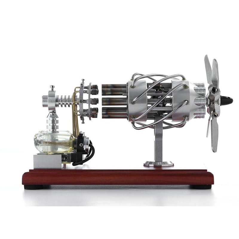 Newest Version 16 Cylinder Dual Fuel Bottle Hot Air Motor Generator Creative Stirling Engine Model Toy - stirlingkit