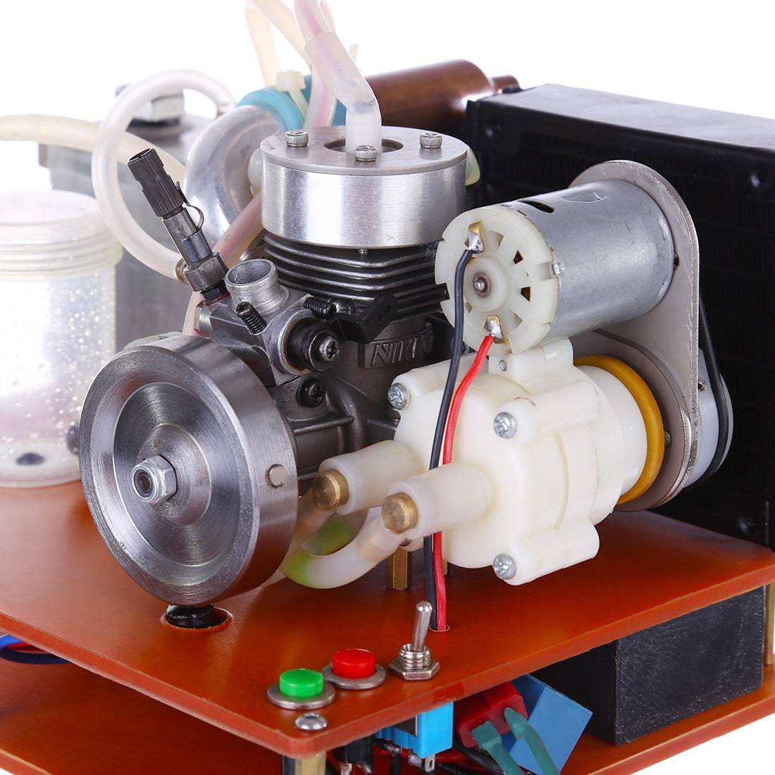 NIKKO Single Cylinder 2-stroke Gasoline Engine with  Water Cooling Radiator - stirlingkit