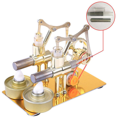 Piston and Cylinder Liner + Iron Sheet Exchange Cylinder Hot Cylinder Parts Suitable for Balance Type Hot Air Stirling Engine Model - stirlingkit