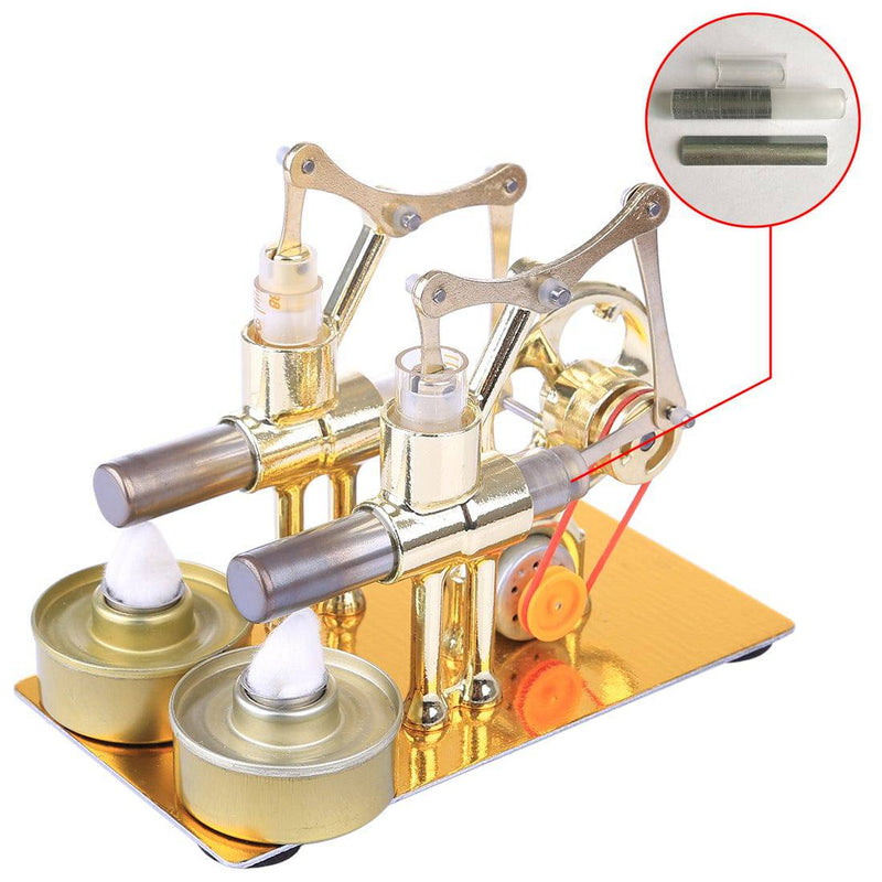 Piston and Cylinder Liner + Iron Sheet Exchange Cylinder Hot Cylinder Parts Suitable for Balance Type Hot Air Stirling Engine Model - stirlingkit
