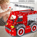 1375PCS+ DIY Metal Assembly Fire Trucks Exquisite Four-Piece Educational Toy Gift - stirlingkit