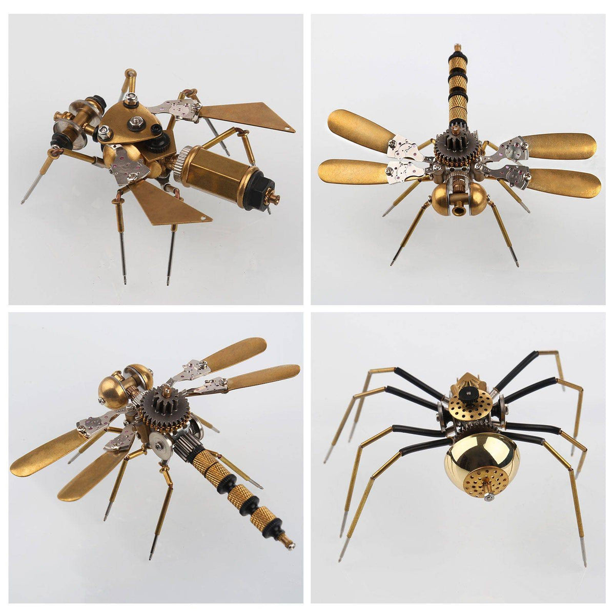 3PCS Steampunk Mini Insect Metal Model Home Decoration - stirlingkit