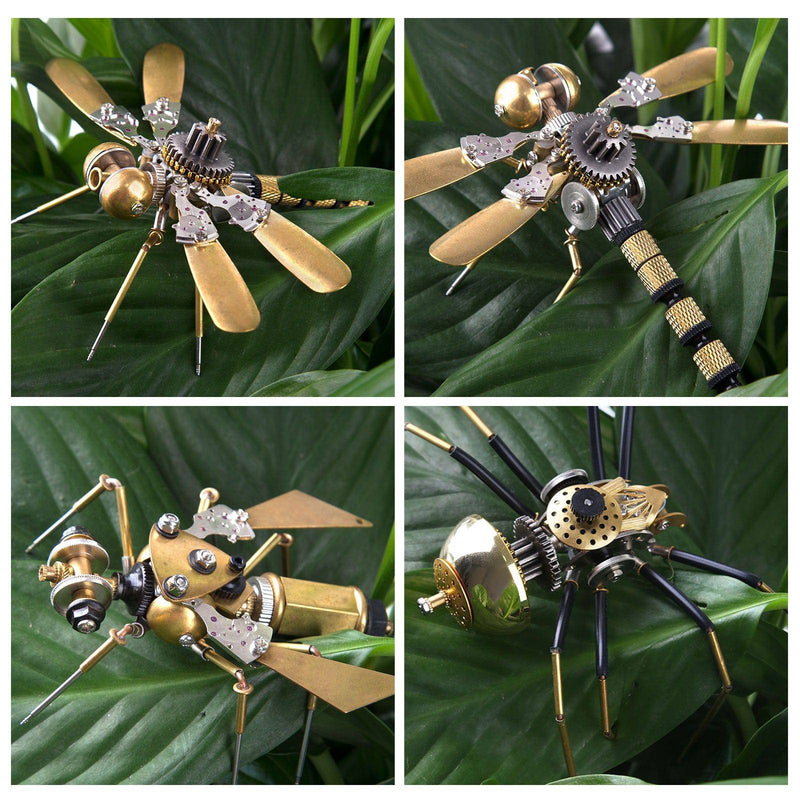 3PCS Steampunk Mini Insect Metal Model Home Decoration - stirlingkit