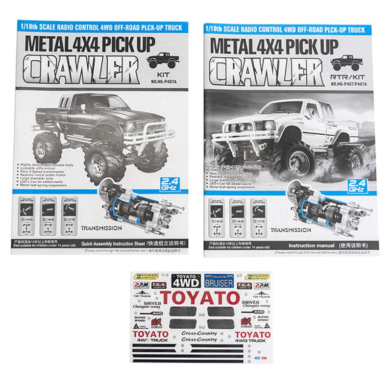 HG 1/10 4WD RC Pickup 4x4 Rally Car Racing Crawler KIT Model Chassis HG 1/10 4WD RC Pickup 4x4 Rally Car Racing Crawler KIT Model Chassis