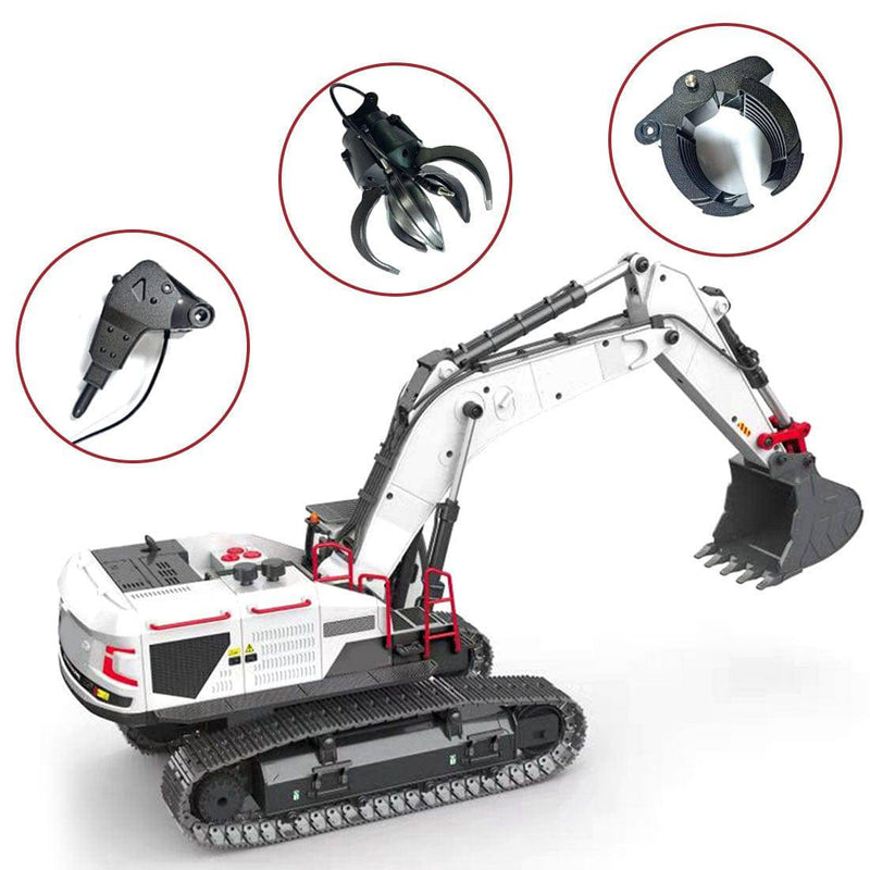 1/14 2.4G 22CH Alloy RC Excavator Construction Vehicles Toys with LED Light & Sound & Battery - stirlingkit