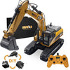 Huina 1/14 3-in-1 Engineering Construction Vehicle Crusher Timber Grab Truck 2.4G RC Simulation Excavator Toy with Smoke LED Light Effect - stirlingkit