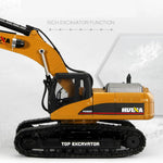 Huina 1/14 3-in-1 Engineering Construction Vehicle Crusher Timber Grab Truck 2.4G RC Simulation Excavator Toy with Smoke LED Light Effect - stirlingkit
