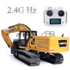 Huina 1/16 2.4G All Alloy Simulation Engineering Hydraulic Drive RC Excavator Grab Vehicle Car Model - stirlingkit