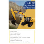 Huina 1/16 2.4G All Alloy Simulation Engineering Hydraulic Drive RC Excavator Grab Vehicle Car Model - stirlingkit