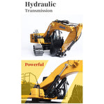 Huina 1/16 2.4G All Alloy Simulation Engineering Hydraulic Drive RC Excavator Grab Vehicle Car Model - stirlingkit