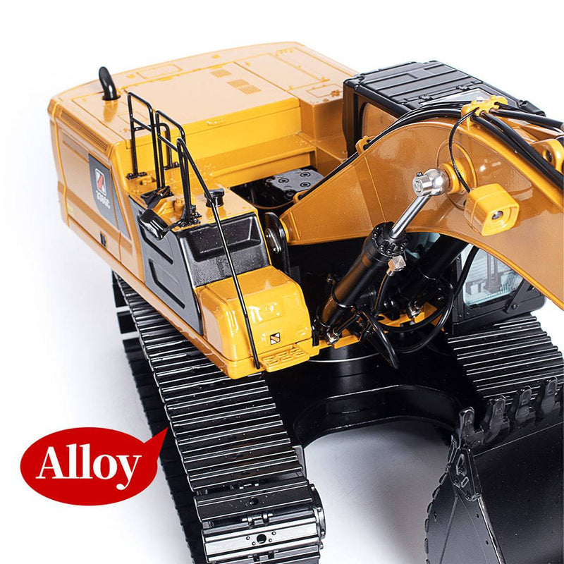 Huina 1/16 2.4G All Alloy Simulation Engineering Hydraulic Drive RC Excavator Grab Vehicle Car Model - stirlingkit