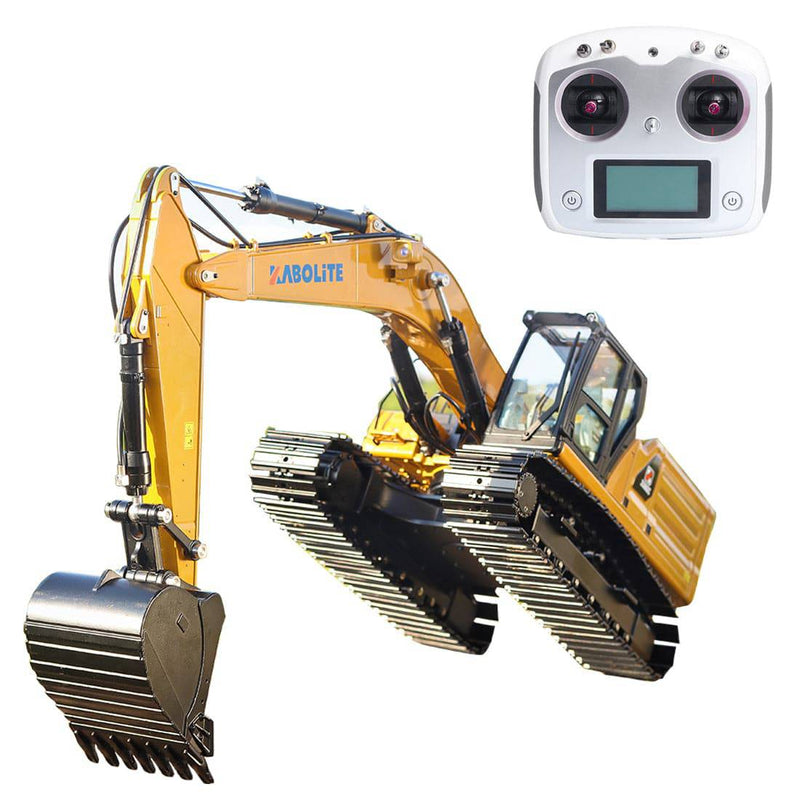 Huina 1/16 2.4G All Alloy Simulation Engineering Hydraulic Drive RC Excavator Grab Vehicle Car Model - stirlingkit