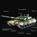 1:16 Chinese ZTZ 99A MBT Upgrade 2.4G Metal RC Military Tank with Sound Smoke Shooting Effect - stirlingkit