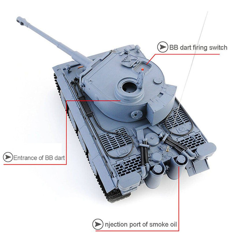 1/16 German Tiger Heavy Tank 2.4Ghz Rechargeable RC Military Tank