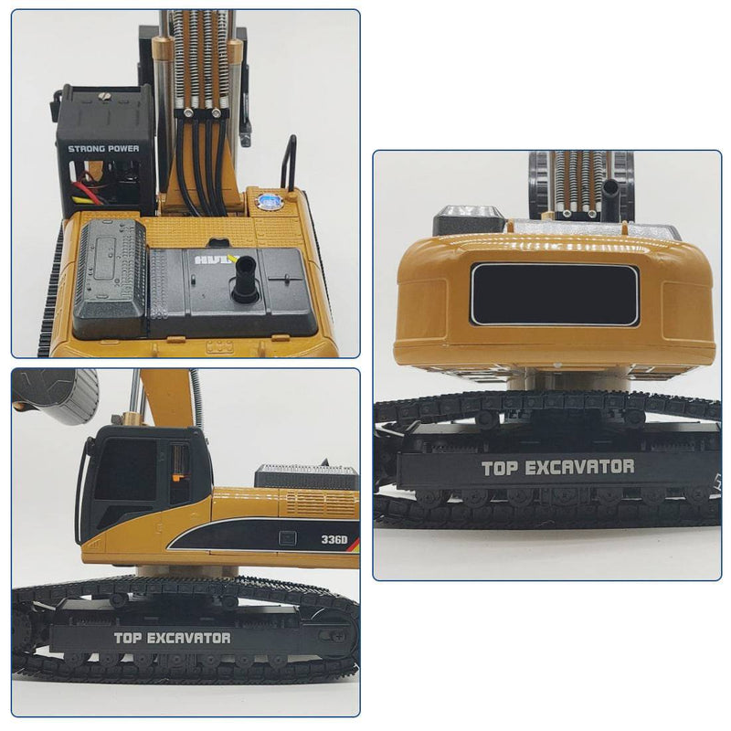 1/182.4G Metal Simulation Hydraulic  RC Excavator Construction Machinery Construction Model - RTR - stirlingkit