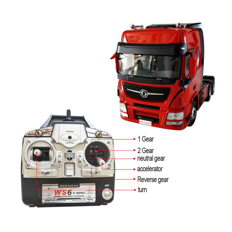 24 gear truck 1/24 2.4G Simulation RC Engineering Tow Truck Detachable Flatbed Semi Trailer Tractor Model RTR -
