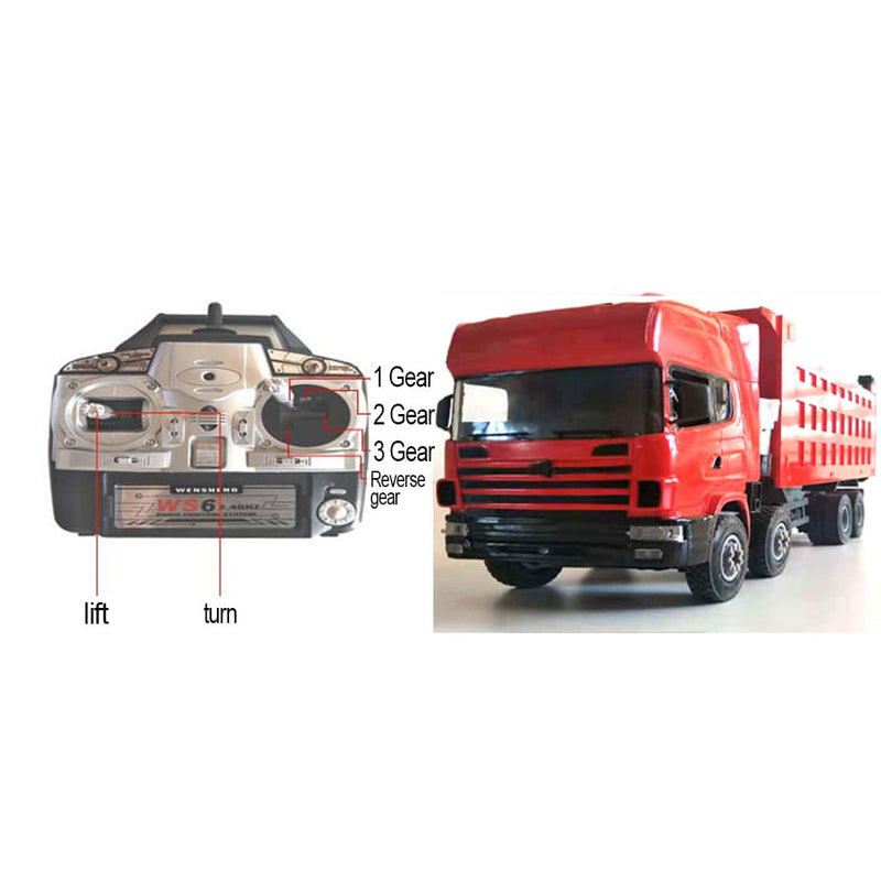 24 gear truck 1/24 RC Hydraulic Simulation RC 2.4G Heavy Truck Model Engineer Machine Model RTR
