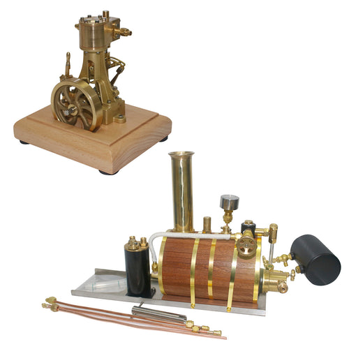 1.85CC Single-cylinder Double Acting Vertical Steam Engine with 200ml Boiler Model - stirlingkit