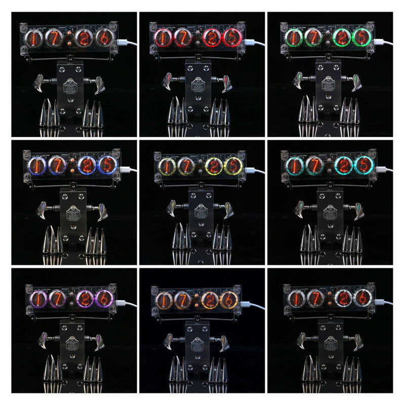 100+PCS Luminous Tube Clock Robot Model Kit Assembling Toy Gift - stirlingkit