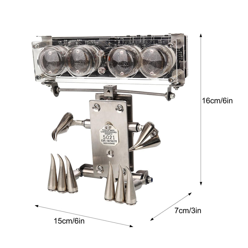 100+PCS Luminous Tube Clock Robot Model Kit Assembling Toy Gift - stirlingkit