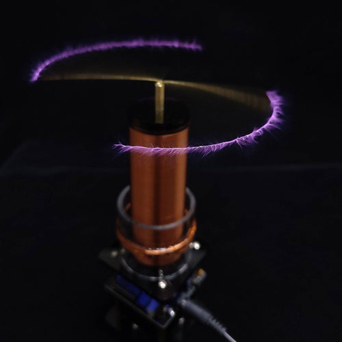 10cm DC24V Plasma Musical Tesla Coil Wireless Power Transmission Golded Coil Educational Toy  US Plug - stirlingkit