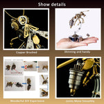 117PCS 3D Mechanical Wasp Metal DIY Model Manual Assembly Creative Kit - stirlingkit