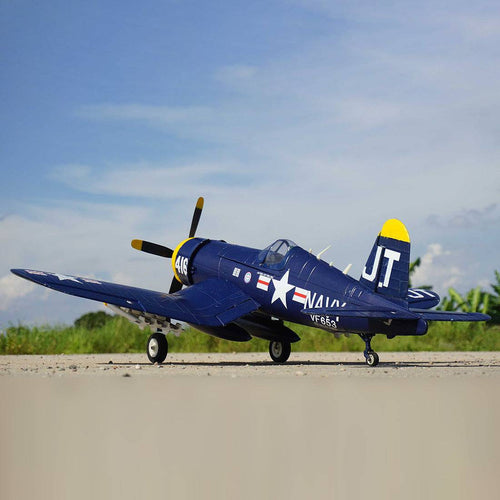 1200mm Wingspan RC Airplane War Plane Fighter Model with Auto Landing Gear - PNP (Navy Blue) - stirlingkit