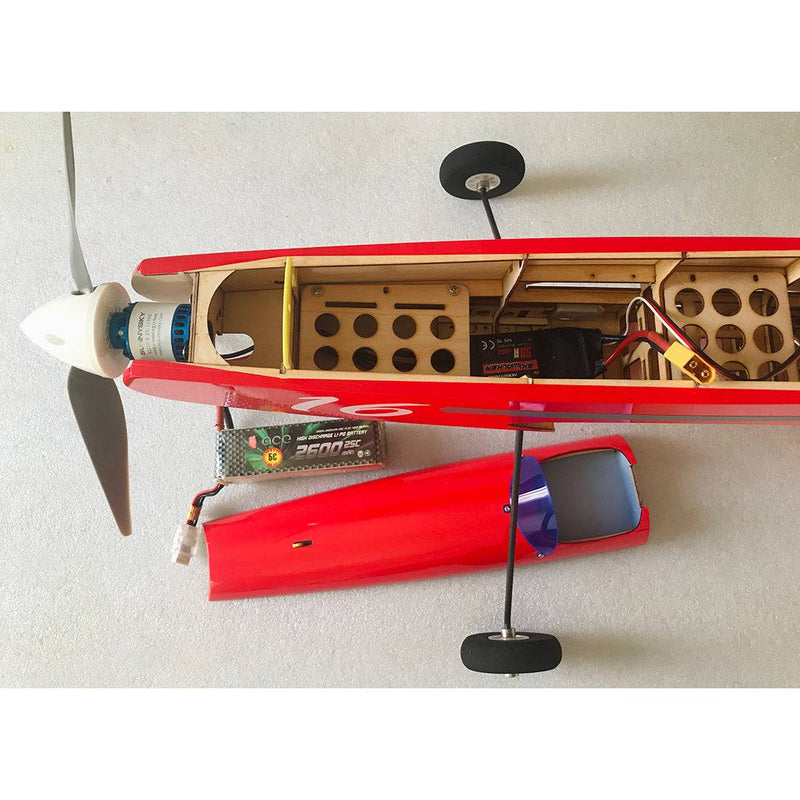 1250mm Wingspan Sport Plane Balsa Wooden Aircraft Airplane Model ARF - Red - stirlingkit