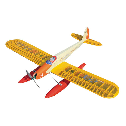 1320mm Wingspan Wooden Electric Aircraft Fixed Wing Seaplane Balsa Airplane Assembly KIT - Orange - stirlingkit