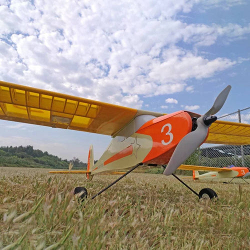 1320mm Wingspan Wooden Trainer Plane Stable Electric Balsa Airplane Assembly KIT  -Orange - stirlingkit