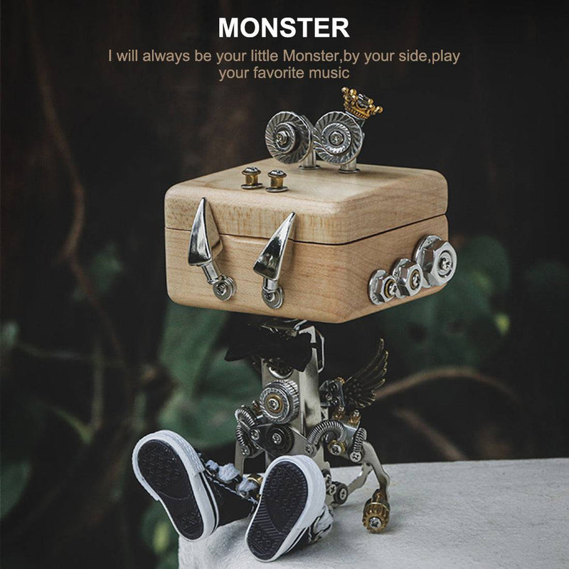 150 PCS DIY 3D Metal Puzzle Model Mechanical Mini Monster Music Box - stirlingkit