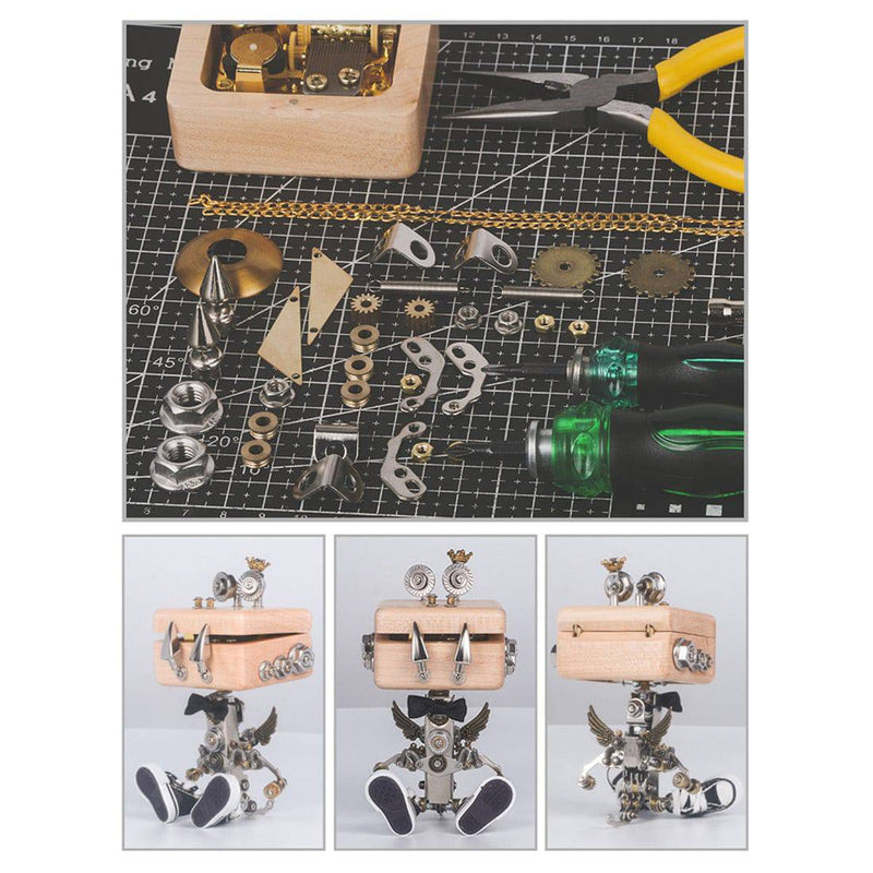 150 PCS DIY 3D Metal Puzzle Model Mechanical Mini Monster Music Box - stirlingkit