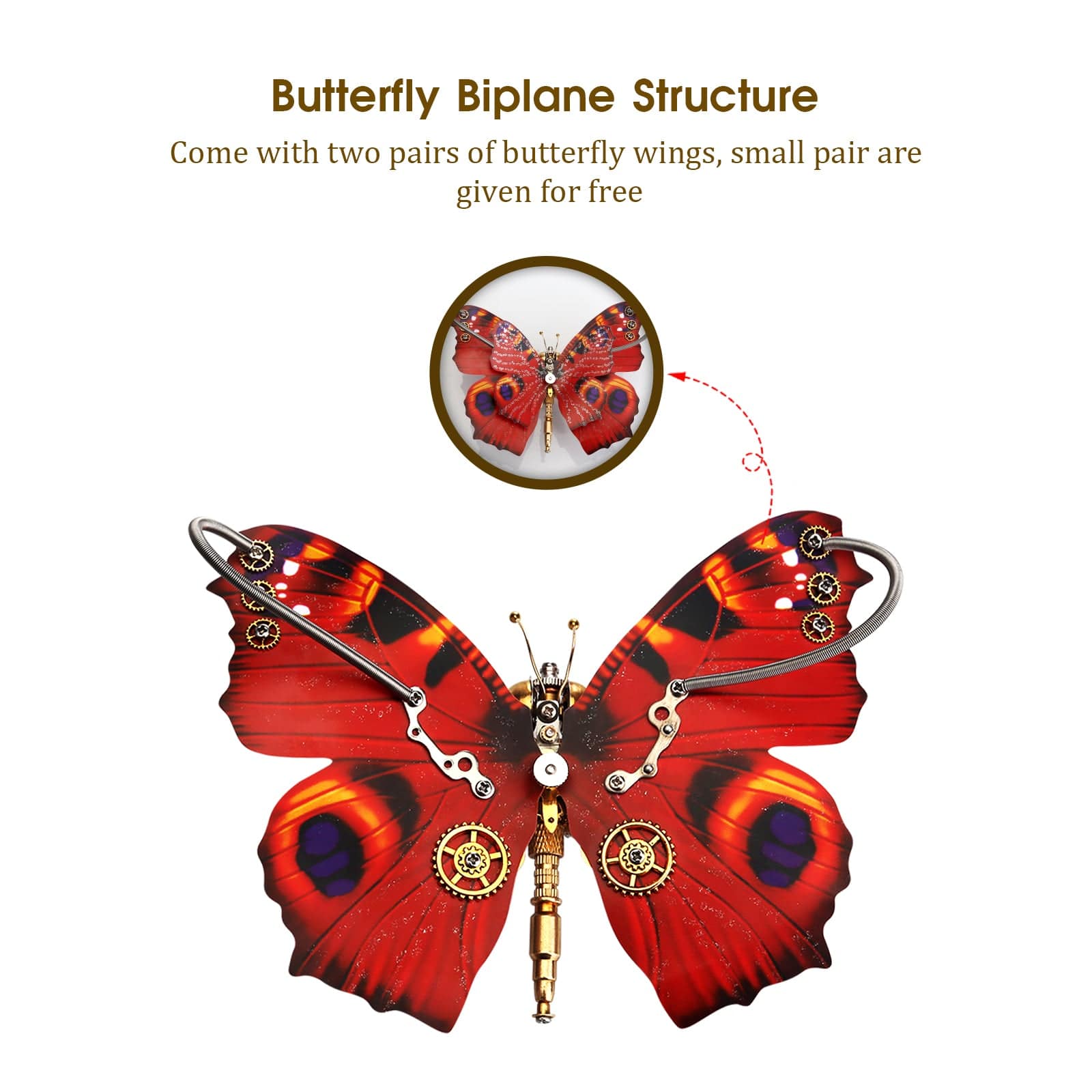 150PCS Steampunk 3D Tiger Swallowtail Butterfly Model Assembly DIY Kit - stirlingkit