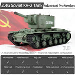 2.4G Soviet KV-2 Simulation 1/16 Military Heavy BattleTank infrared Smoke and Sound Ver.7.0s - stirlingkit