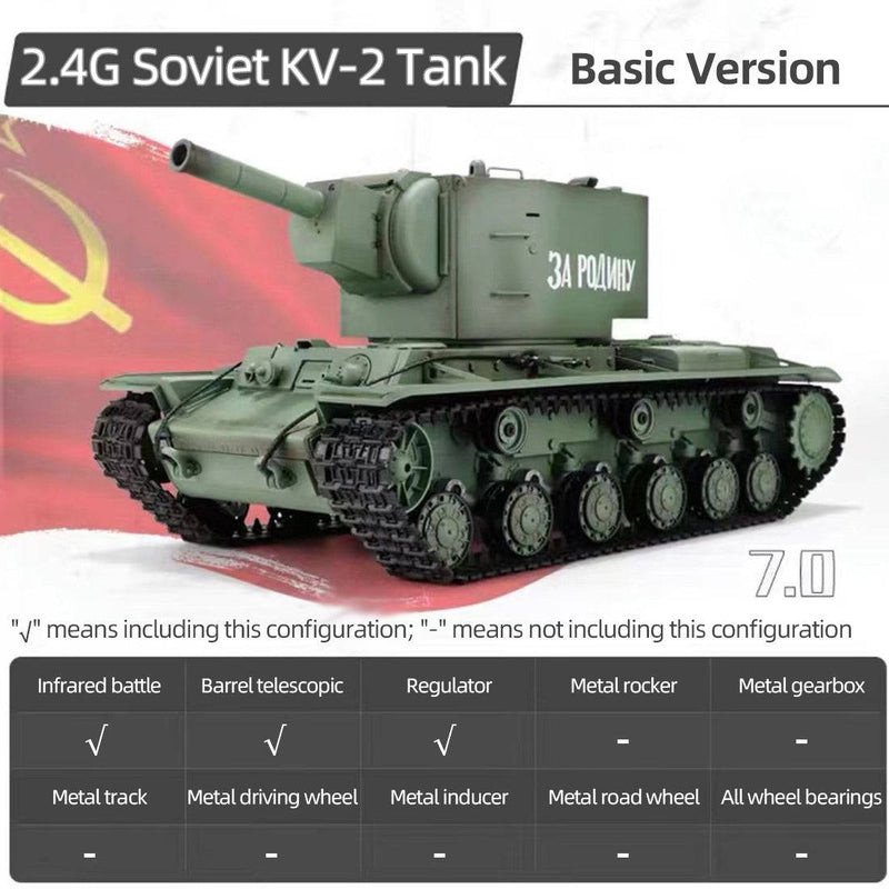 RC Tank Russian KV-2 Heng Long 1:16 Smoke Sound BB + IR 2.4 GHz