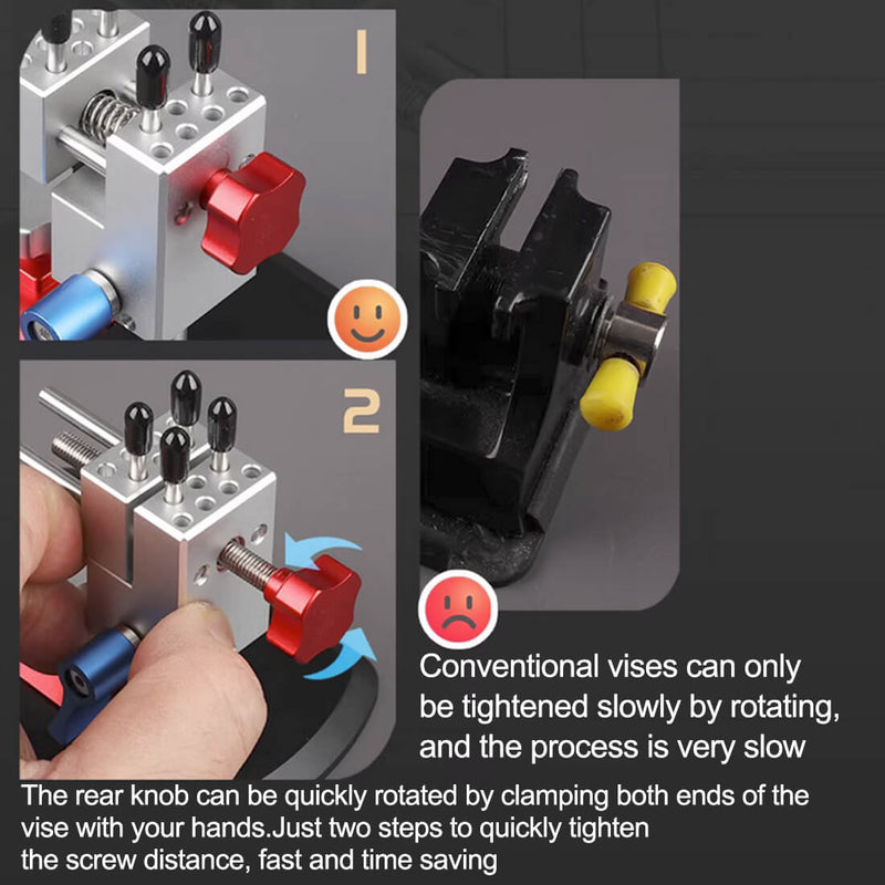 2-in-1 360° Steering Multi-functional CNC Vise Clamp Plier for Model Engine Building/Debugging/Repairing - stirlingkit