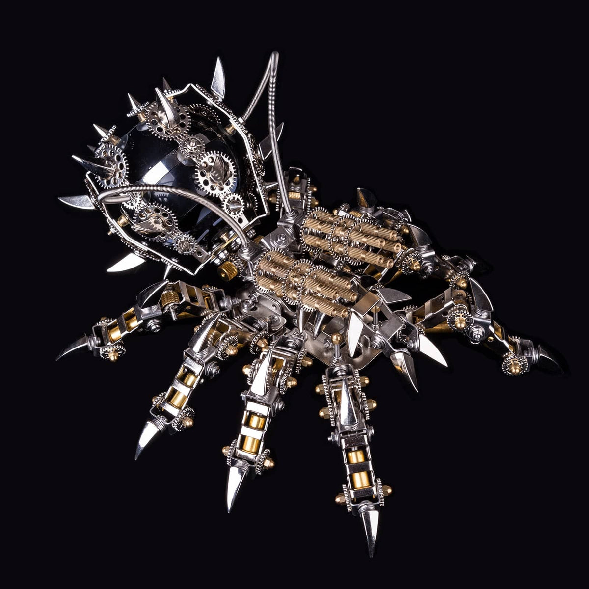 2-in-1 DIY Stainless Steel 3D Tarantula Scorpion Puzzle Model Kit with Black Speaker - stirlingkit